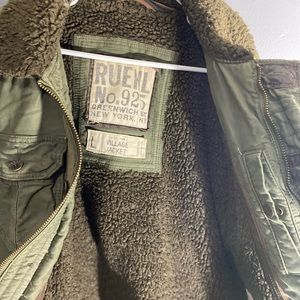 Ruehl 925 Village Men's Heavyweight Faux Sherpa Military Jacket - L